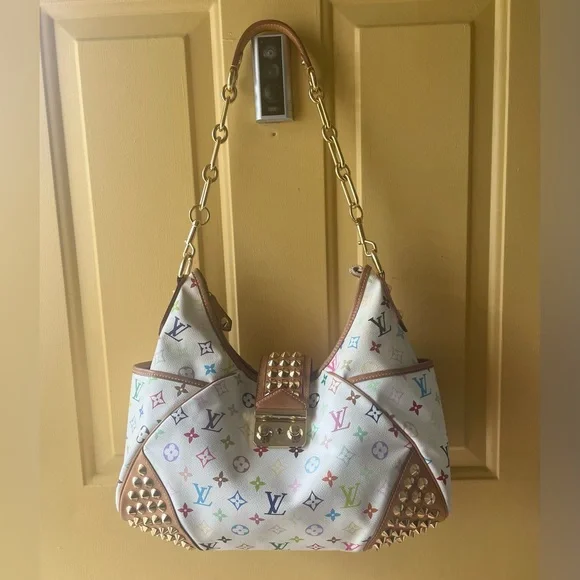 🏆LV Takashi Murakami Chrissie MM multicolor bag, Brass chain straps Limited Edt - Picture 5 of 14